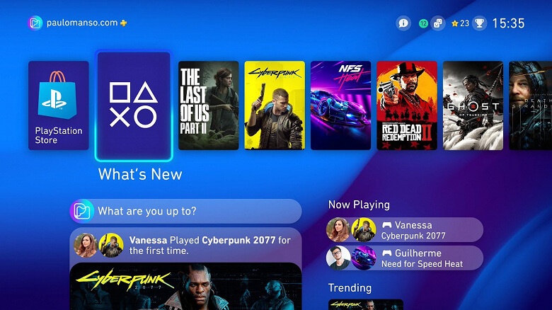 ps4 home screen