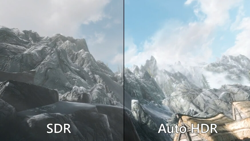 مقایسه کیفیت SDR و Auto HDR در بازی