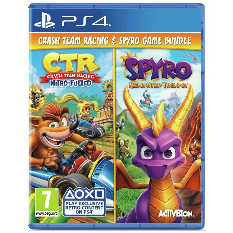 بازی Crash Team Racing Nitro-Fueled و Spyro Reignited Trilogy نسخه PS4 استوک